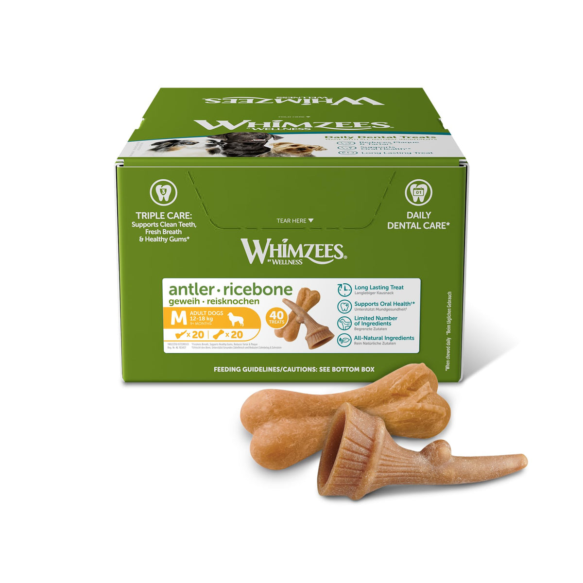 WHIMZEES Rice Bone M/L, 9 Pieces – Size M/L