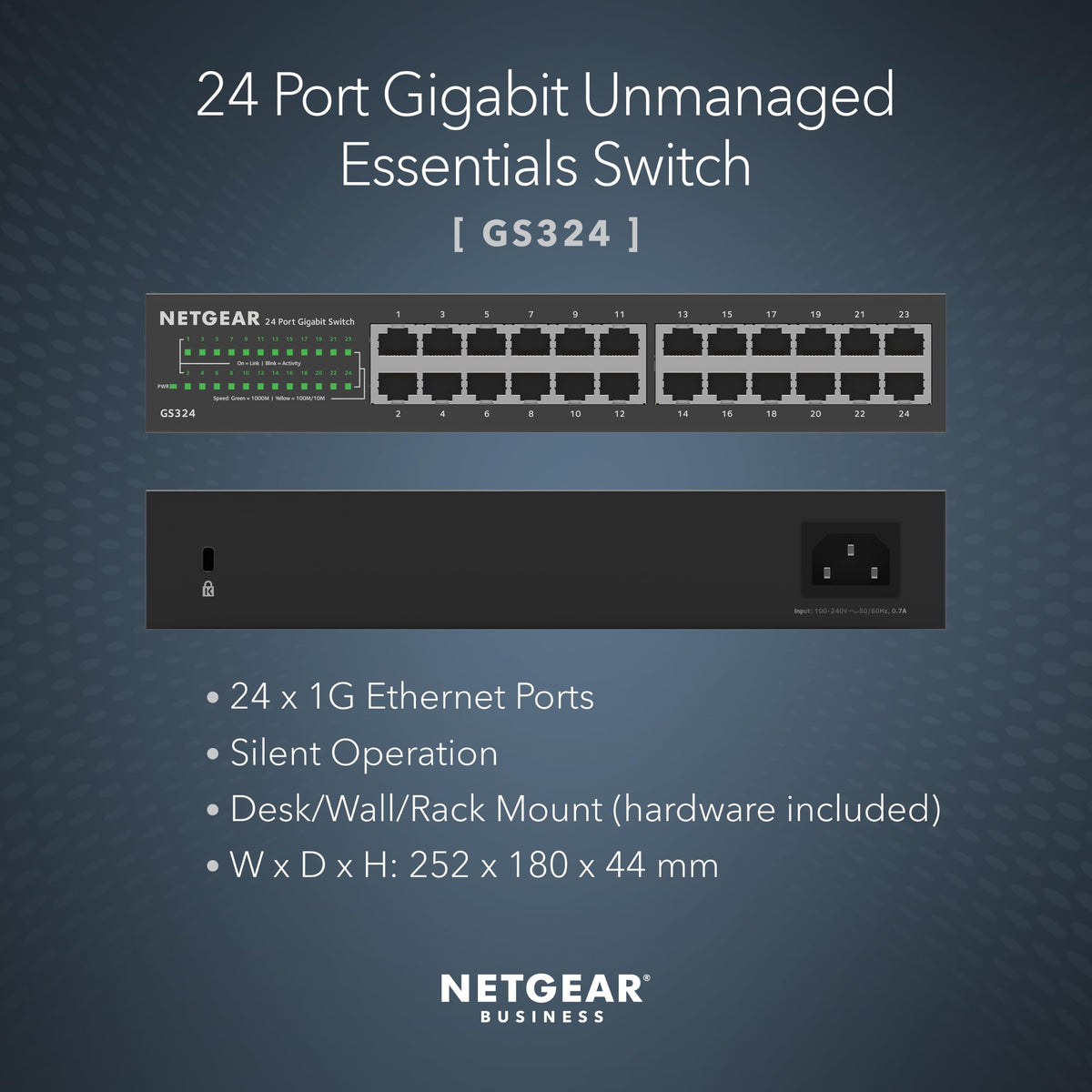NETGEAR 5 Port Gigabit Network Switch (GS305) | Unmanaged Ethernet Switch | Ethernet Splitter | Silent Operation | Desktop or Wall Mount