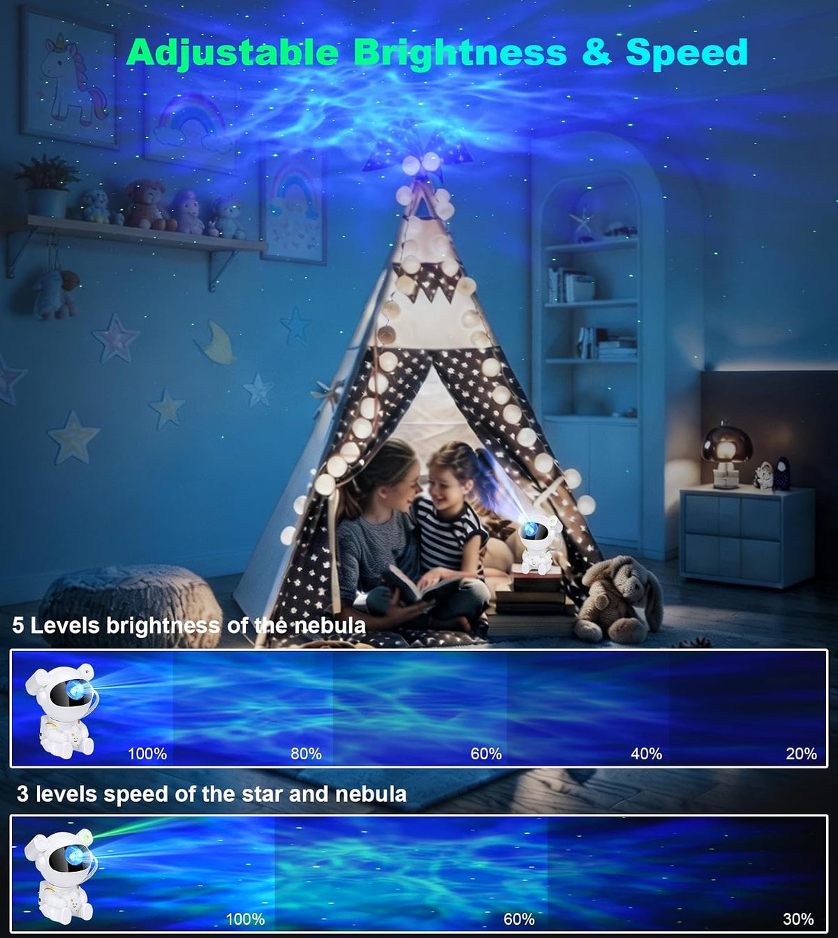 Astronaut Galaxy Projector, Spaceman Light Projector with Timer&Remote