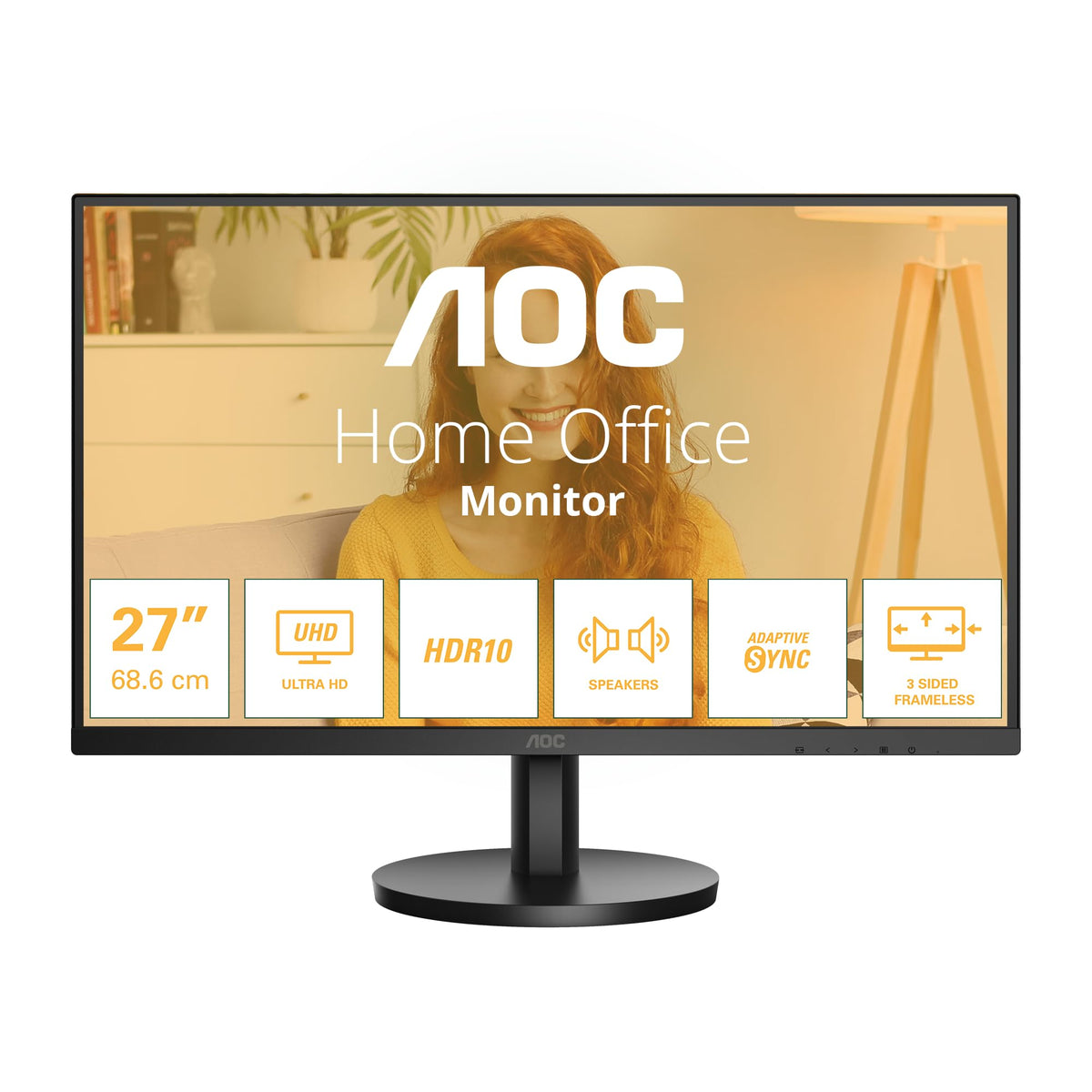 AOC 22B2H - 22 inch FHD Monitor, 75Hz, VA, 7ms Frameless design, Tilt, lowBlue Mode, Flicker Free (1920 x 1080 @ 75Hz, HDMI/VGA)