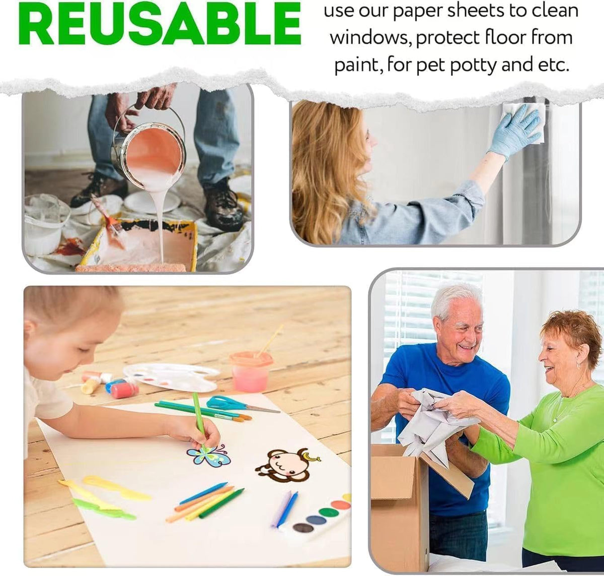 Packing Paper for Moving Wrapping 100 Sheets Newspaper Offcuts Packing Paper Sheets for Moving House, Box Filler, Packing & Storaging Fragile 42 * 32cm