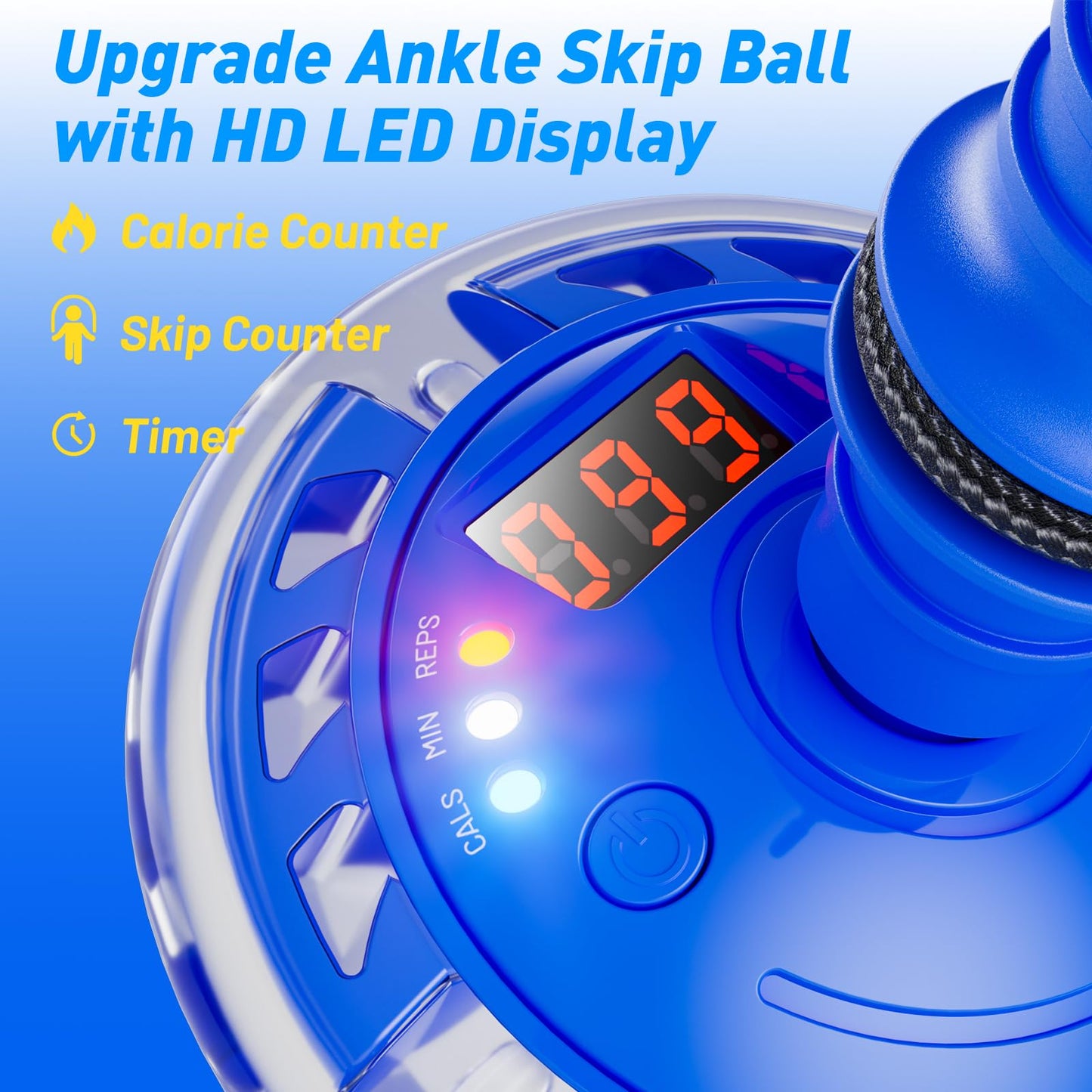 Hot Bee Ankle Skip Ball for Kids with Counter, Timer, Cal Calculator, Girl Birthday Gifts for Age 5 6 7 8 9 10+, Rechargeable Foldable Sports Toy Skip it Toy for Kids Xmas Present