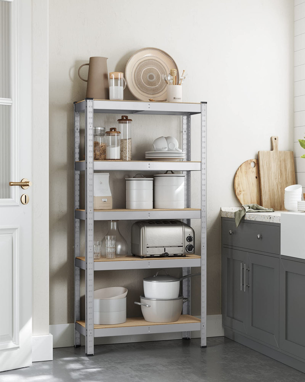 SONGMICS 5-Tier Heavy-Duty Shelving Units, Set of 2, Boltless Assembly