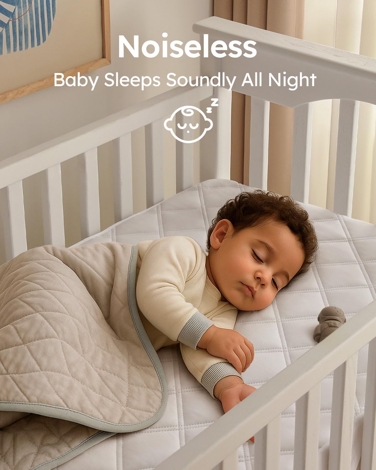 Yoofoss Waterproof Mattress Cover - Fitted Crib Mattress Protector - Hypoallergenic Baby Bed Sheet (60 X 120CM)