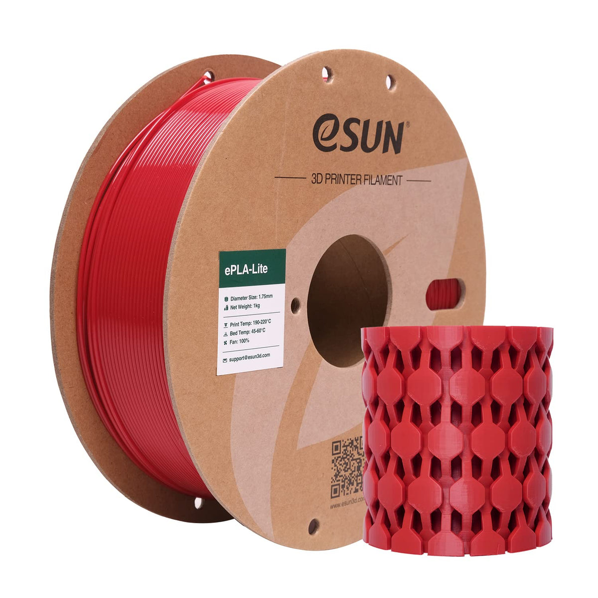 eSUN PLA Filament 1.75mm 1KG(2.2LBS), 3D Printer Filament PLA, Black
