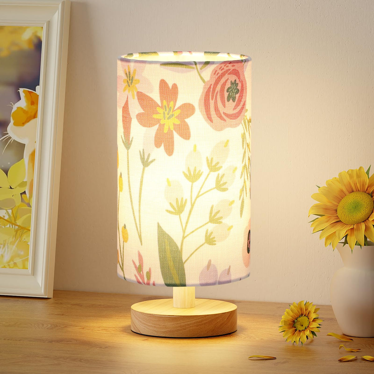 Aooshine Bedside Lamps, 3000K Warm Table Lamp for Bedroom Living Room
