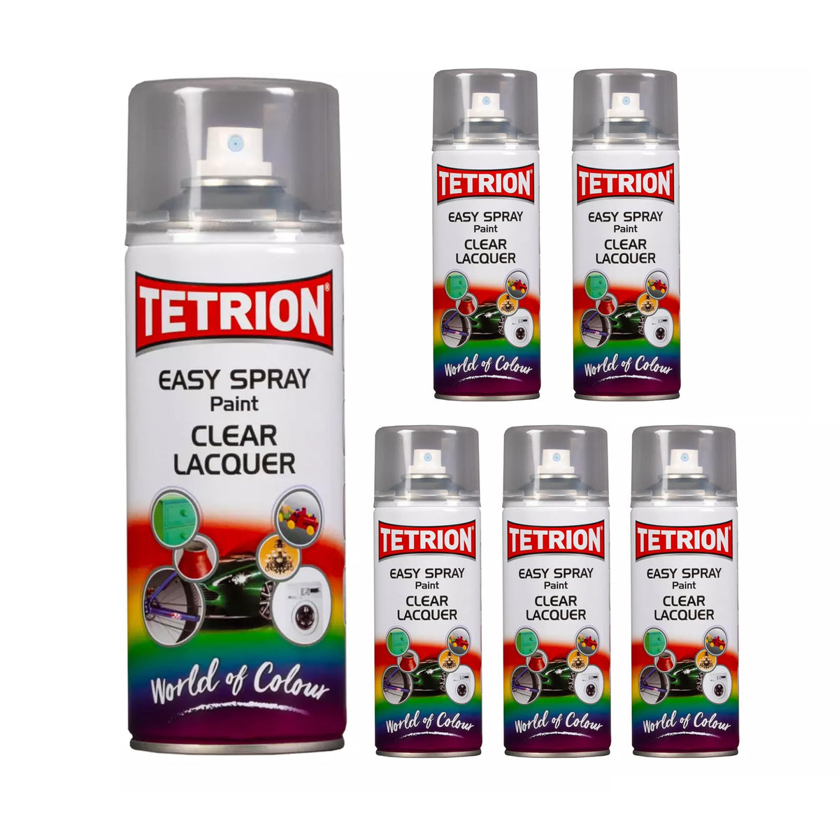 Tetrion Clear Lacquer Spray 400ml - All Purpose Protective Topcoat for Interior & Exterior Uses, Temperature Resistant