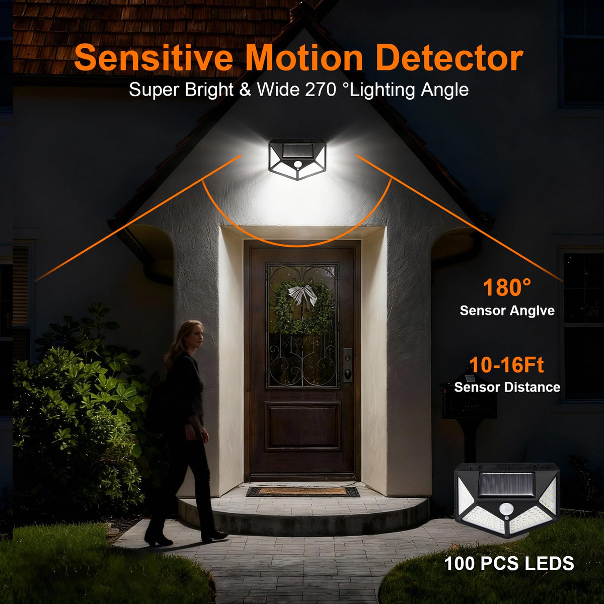 GRIFEMA 2 Pack Solar Security Lights with Motion Sensor