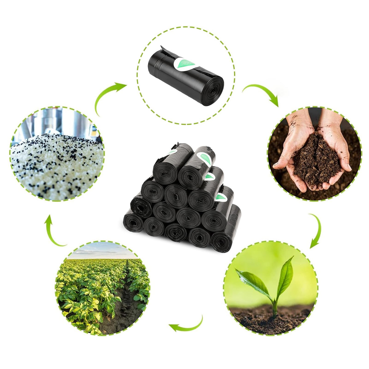 Topfree Poo Bags for Dog Waste, 18 Rolls 180 Dog Poop Bags (Green)