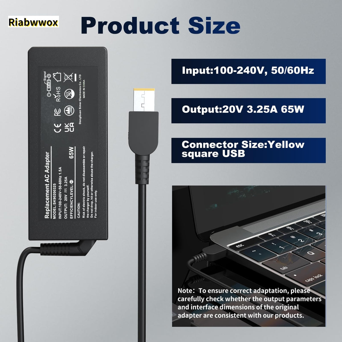 4.5 X 3mm 65W Laptop Charger Compatible with Dell Inspiron 15
