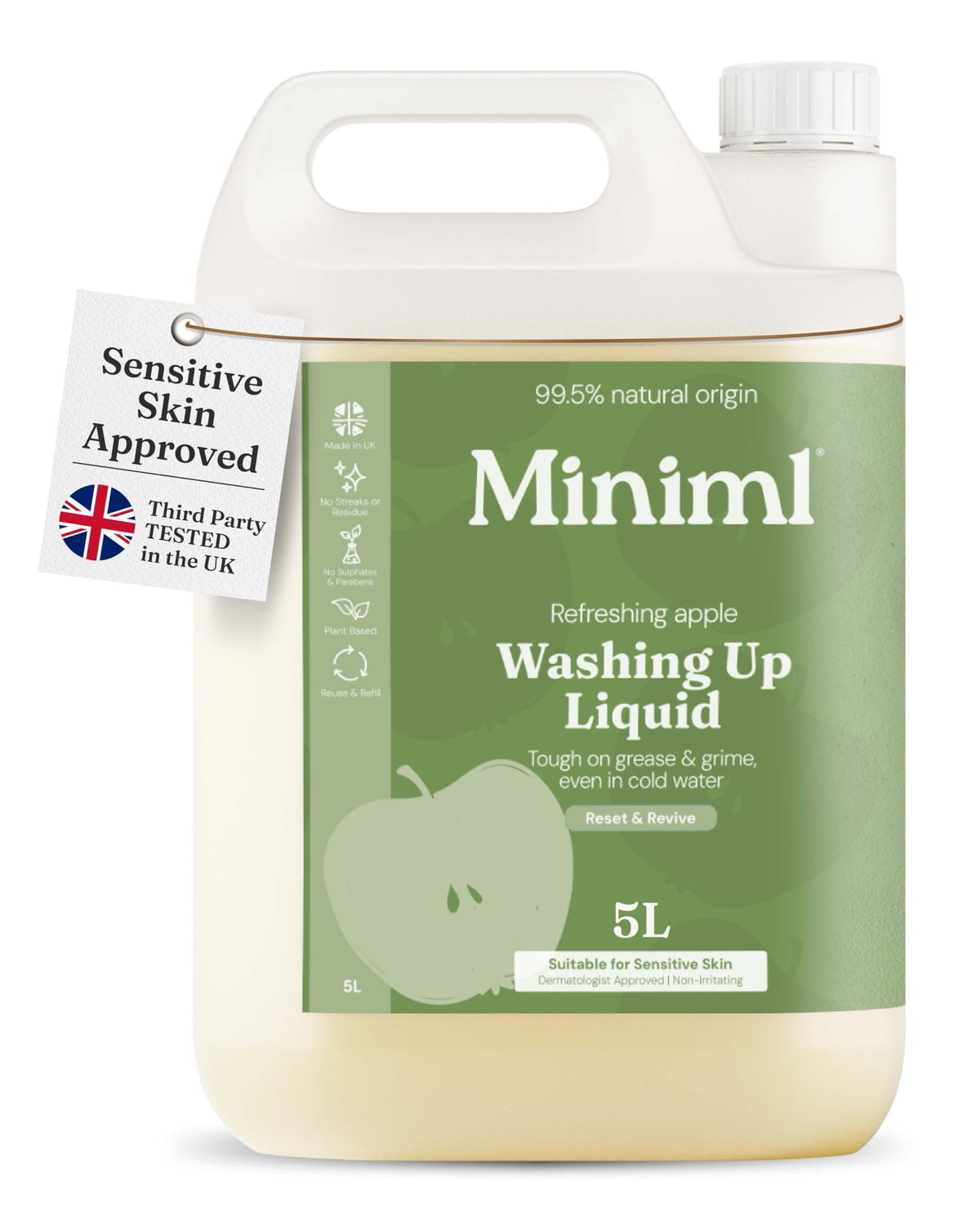 Miniml Eco Washing Up Liquid 5L Refill – Wild Rhubarb & Lemon