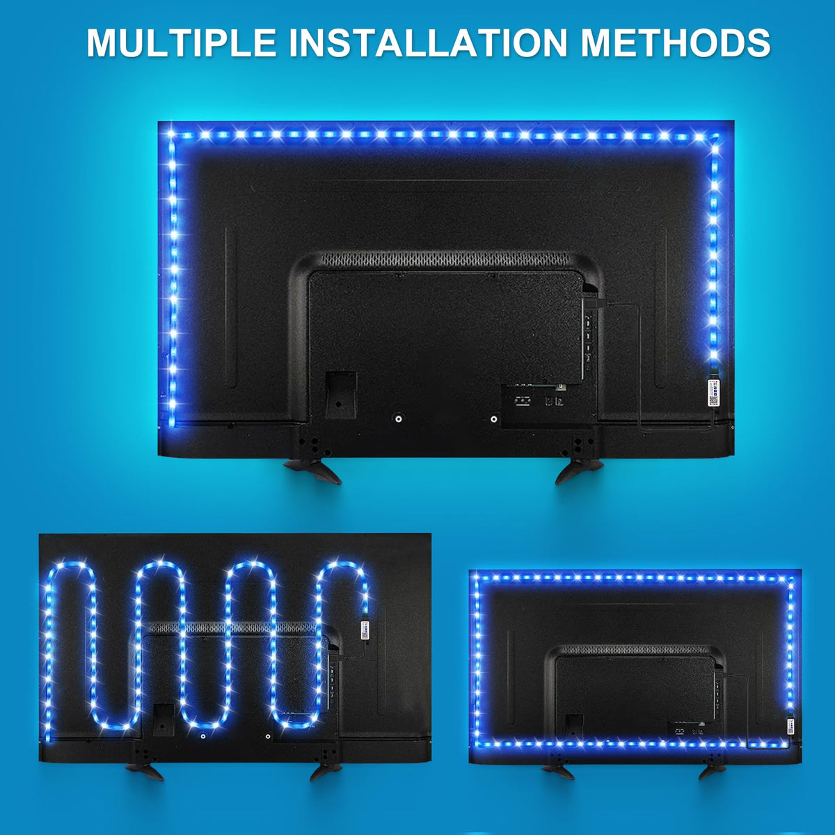 Led Strip Lights 1M/3.28ft, TV LED Backlight with Smart App Control Remote, 5050 RGB Music Sync Colour Changing, USB Smart LED Strip Light for TV,Computer, Monitor, Bedroom, Party and Home Decoration