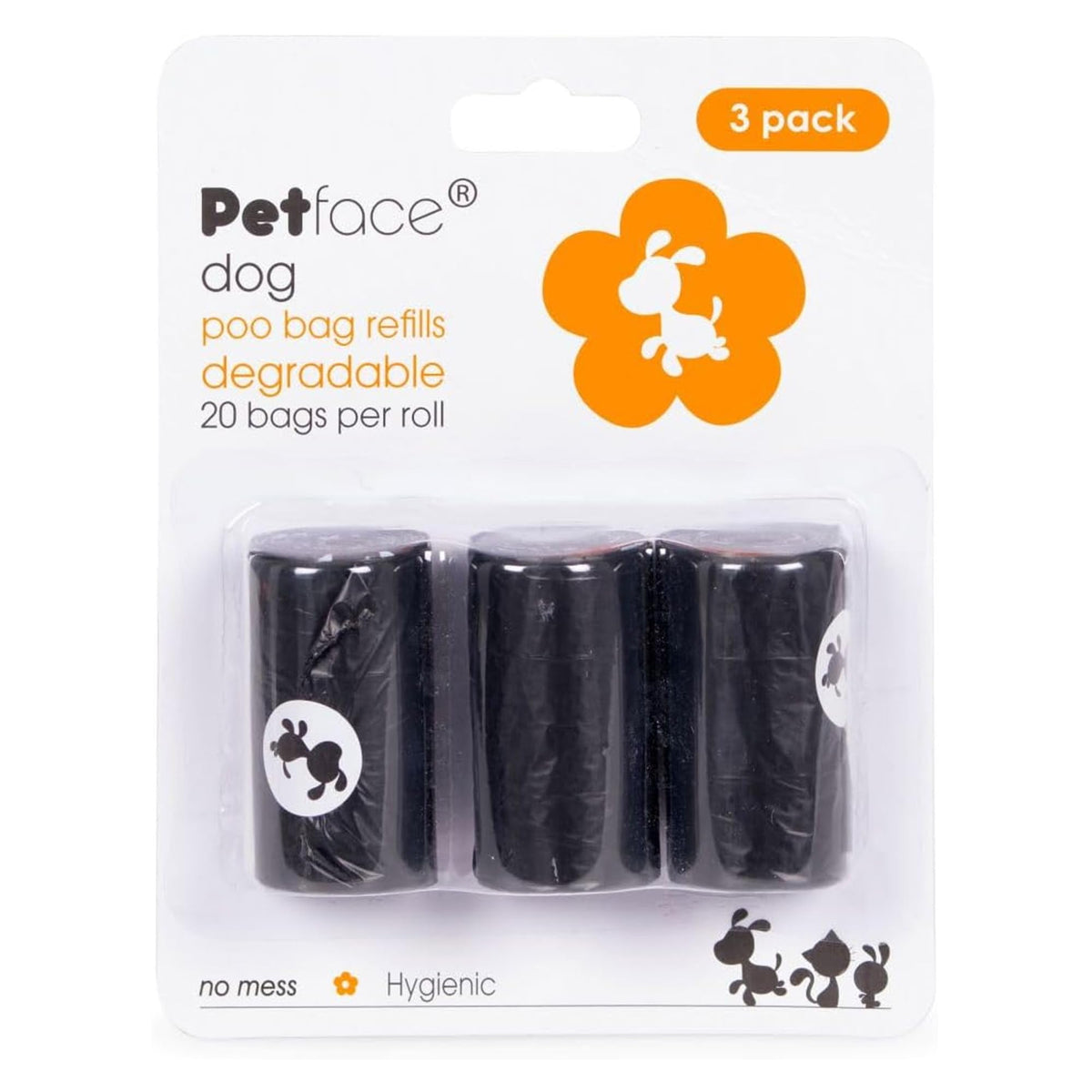 Petface No Mess Degradable Poop Bags With Tie Handles (Pack of 100)