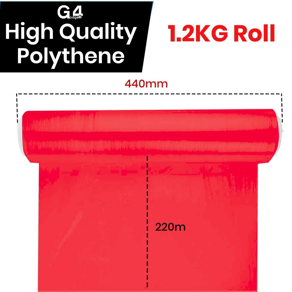 Heavy Duty Strong Pallet/StretchWrap/Shrink Wrap Packaging Cling Film - 400mm x 220m Pallet Stretch Wrap for Moving Home, Furniture, Luggage and Parcel (Black ‎40cm x 220m (STD CORE))