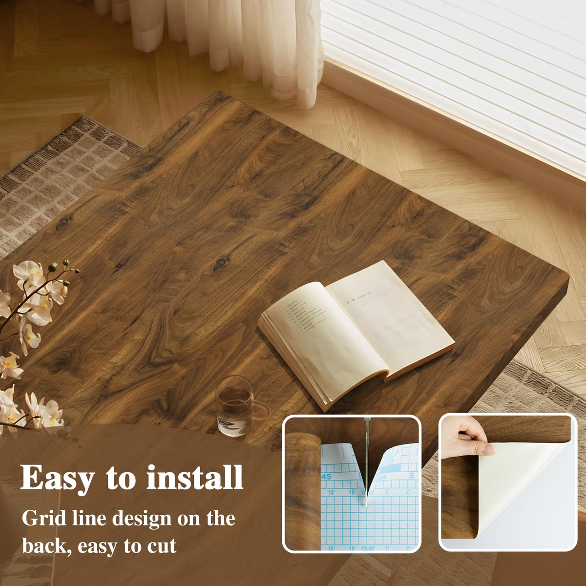 Abyssaly White Wood Effect Sticky Back Plastic for Furniture & Walls