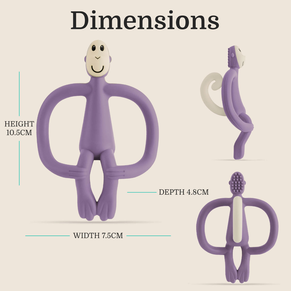 Matchstick Monkey Original Teether with Gel Applicator, Hearts