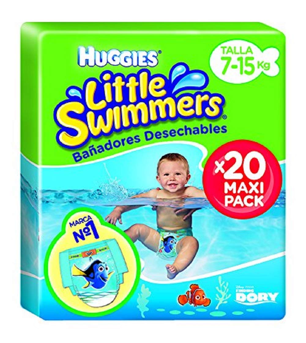 Huggies Little Swimmers, Swim Nappies, Size 5-6 - 33 Pants - Maximum Protection Swimming Nappies with Leak Guards - All-Round Stretchy Waistband