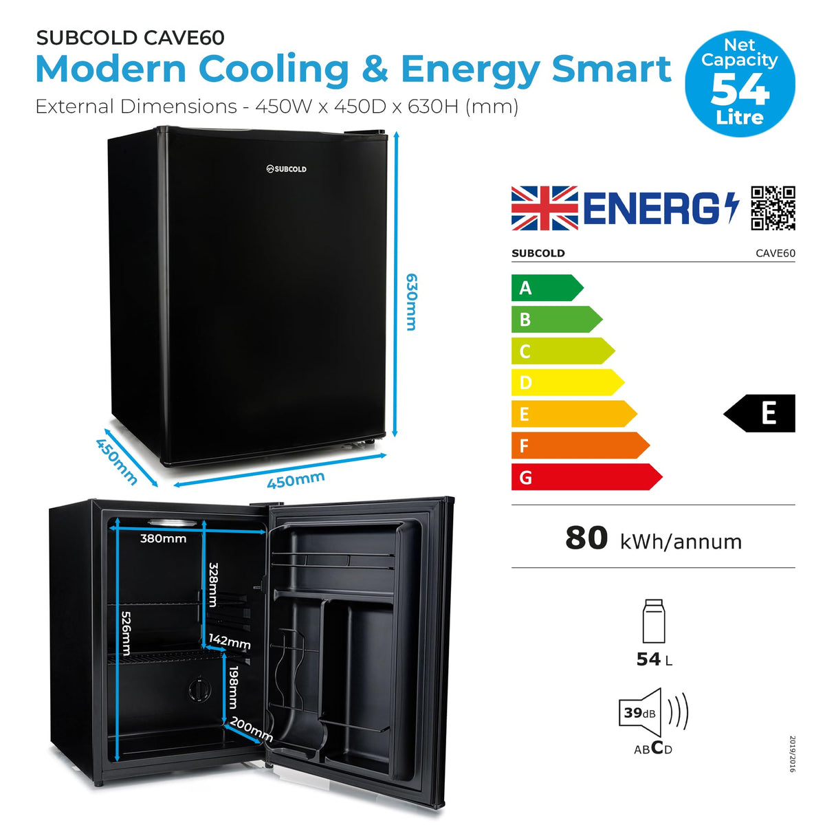 Subcold Cave35 Beer Fridge | 35L | 0-8°C | LED | Stainless Steel Door
