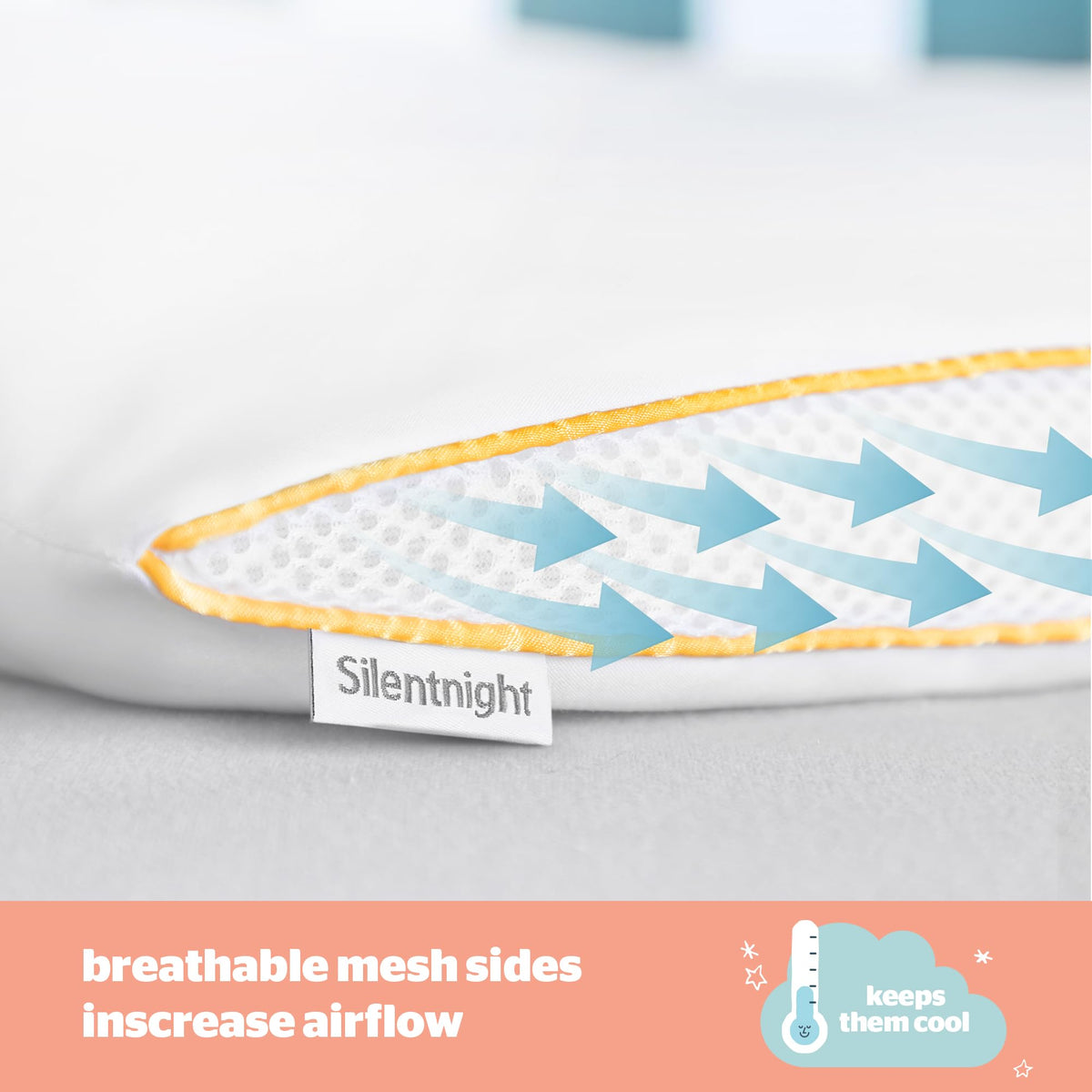 Silentnight Safe Nights Cot Bed Pillow, Anti Allergy, 1 Pack