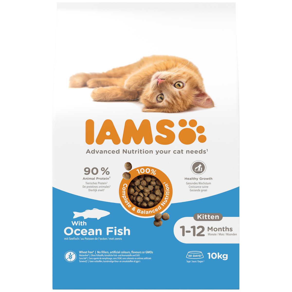 IAMS for Vitality Dry Kitten Food with Fresh Chicken, 3 kg, Packaging may vary