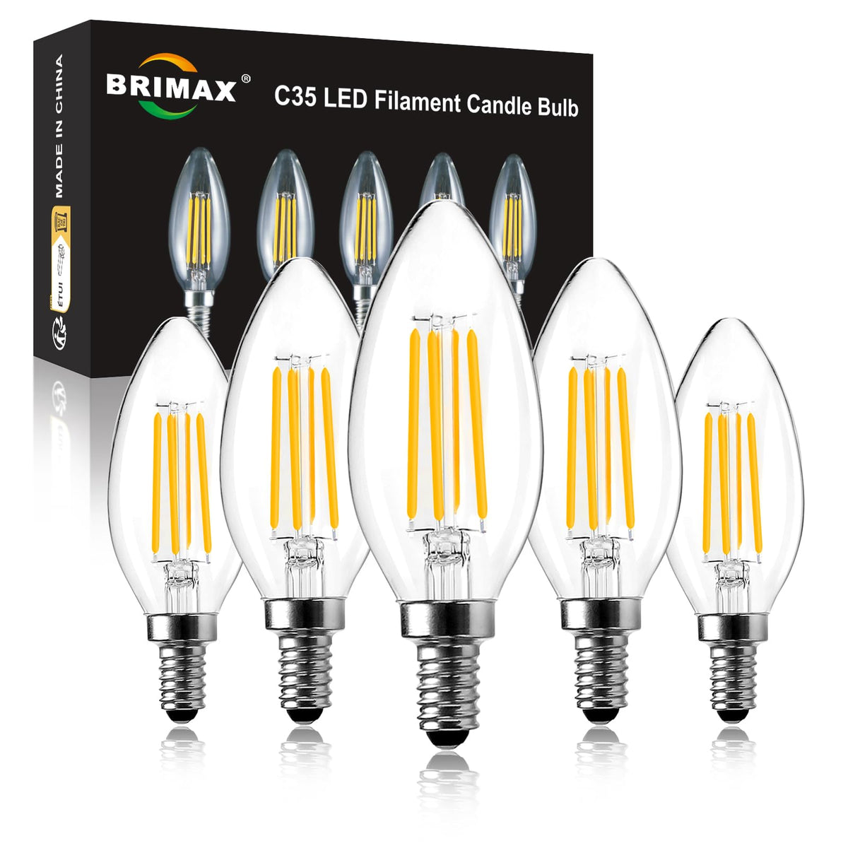 BRIMAX 5Pack E14 Bulb Cool White 5000K,Dimmable 4W Small Screw Light Bulb