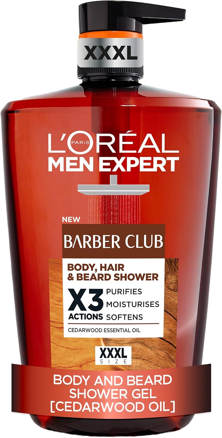 L'Oréal Paris Men Expert Shower Gel Barber Club Body Wash XXXL 1L Pump