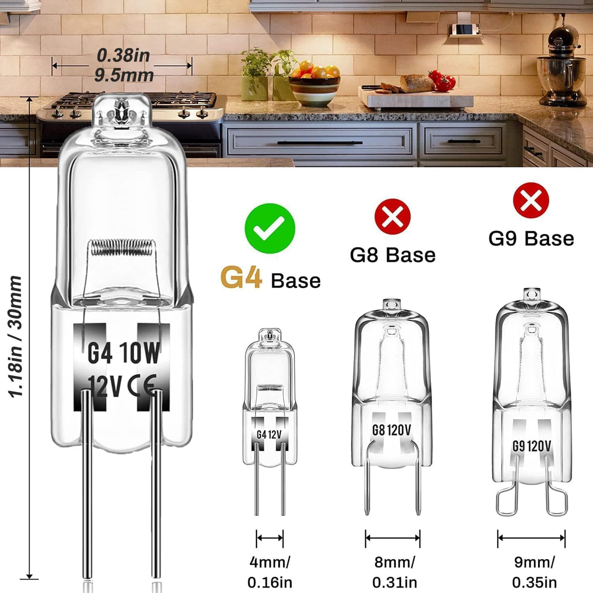 G4 Halogen Bulbs, 20W 12V Clear 2 Pin Lamp, 10 Pack