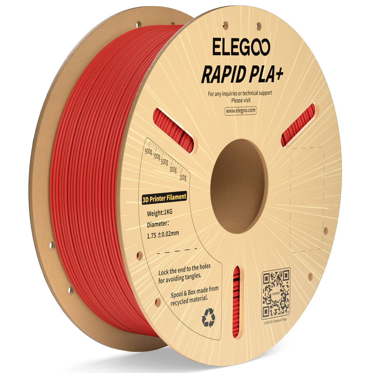 ELEGOO Rapid PLA Plus 3D Printer Filament 1.75mm Bundle 8 Colours 8 * 250g