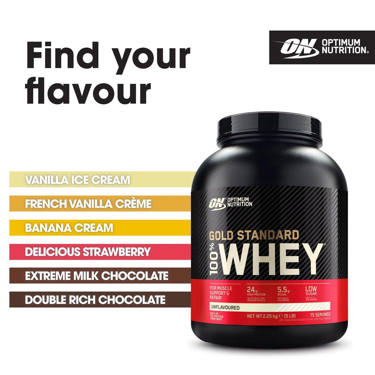 Optimum Nutrition Gold Standard 100% Whey Muscle Building and Recovery Protein Powder With Naturally Occurring Glutamine and BCAA Amino Acids, Double Rich Chocolate Flavour, Pack of 24, 24 x 31g