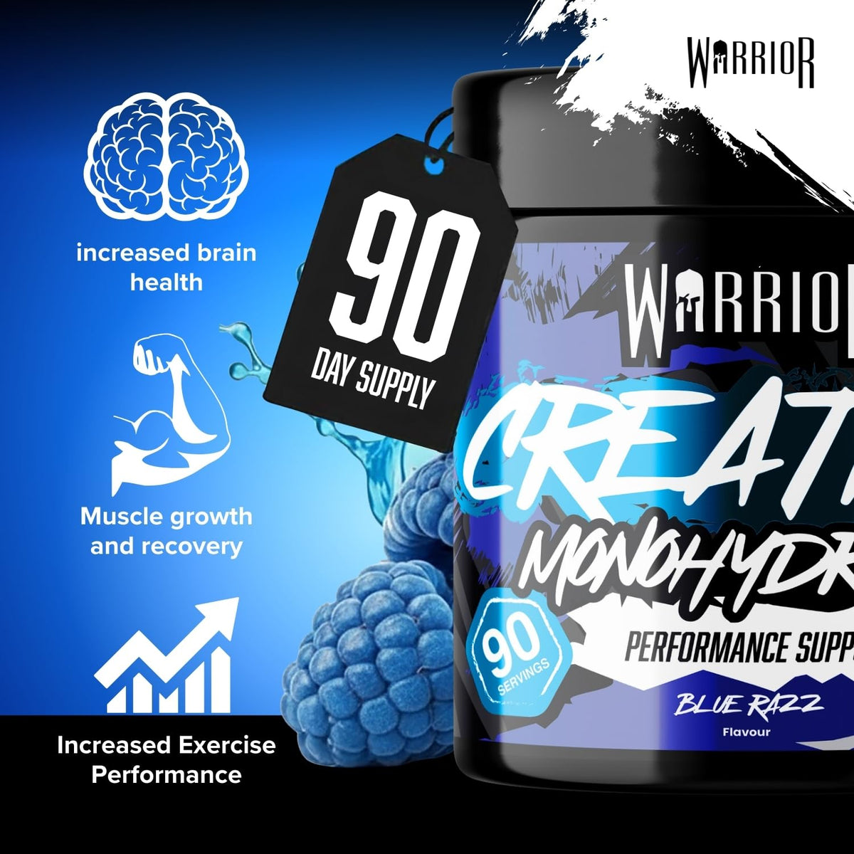 Warrior Creatine Monohydrate Powder 500g Pure Micronised (166 Servings)