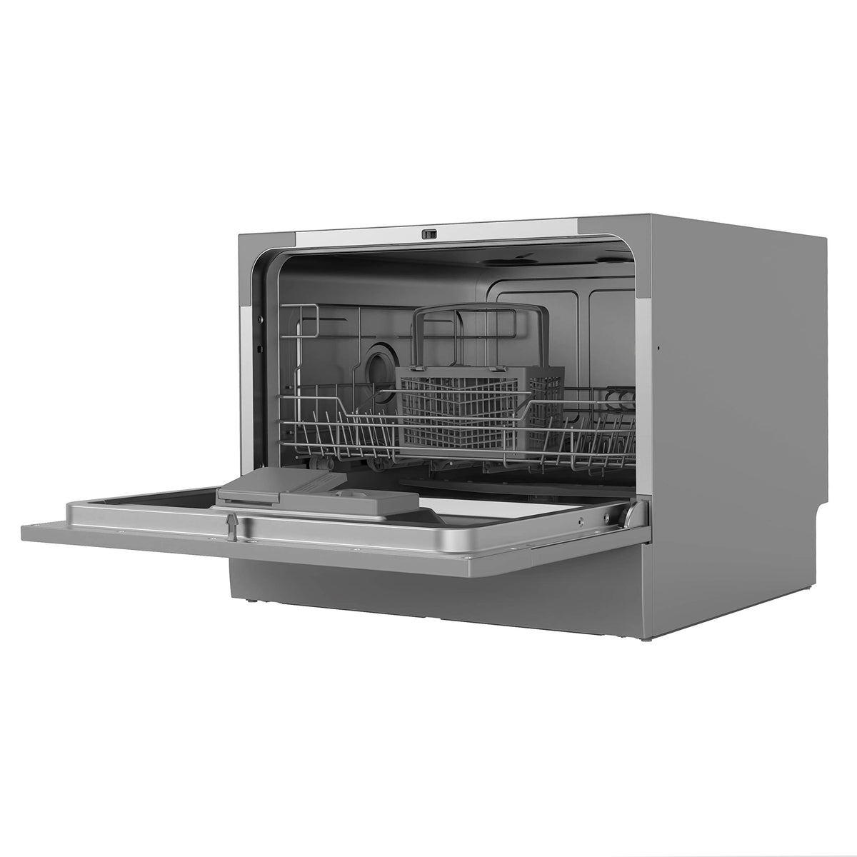 Russell Hobbs Table Top Dishwasher Compact Mini with 6 Place Settings, LED Display, Button Control, 6 Programmes, Portable & Efficient, 24hr Timer, Rinse & Eco Mode in White, RH6TTDW0D1W