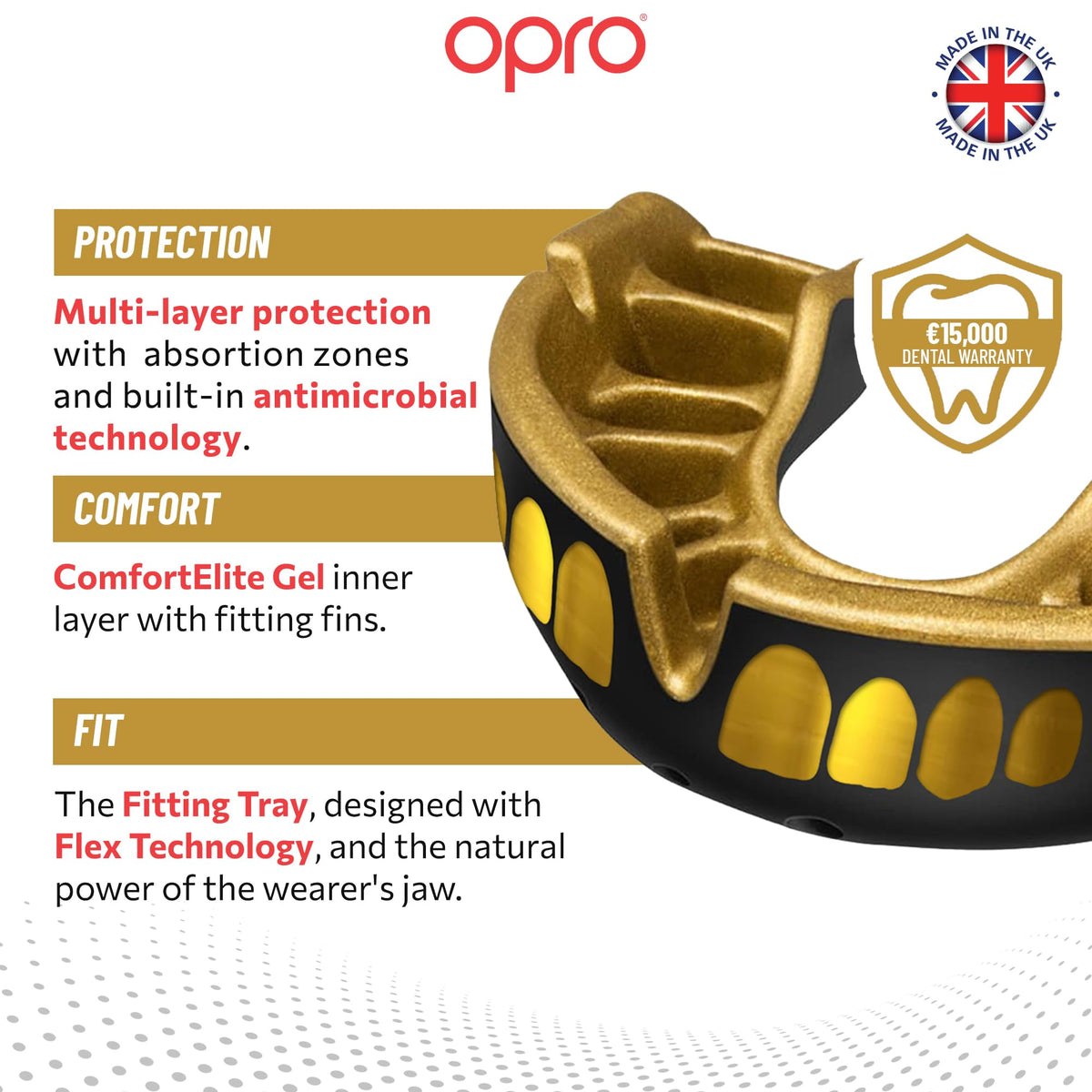 OPRO Gold Level Sports Mouthguard, Premium Fit Adult & Kids