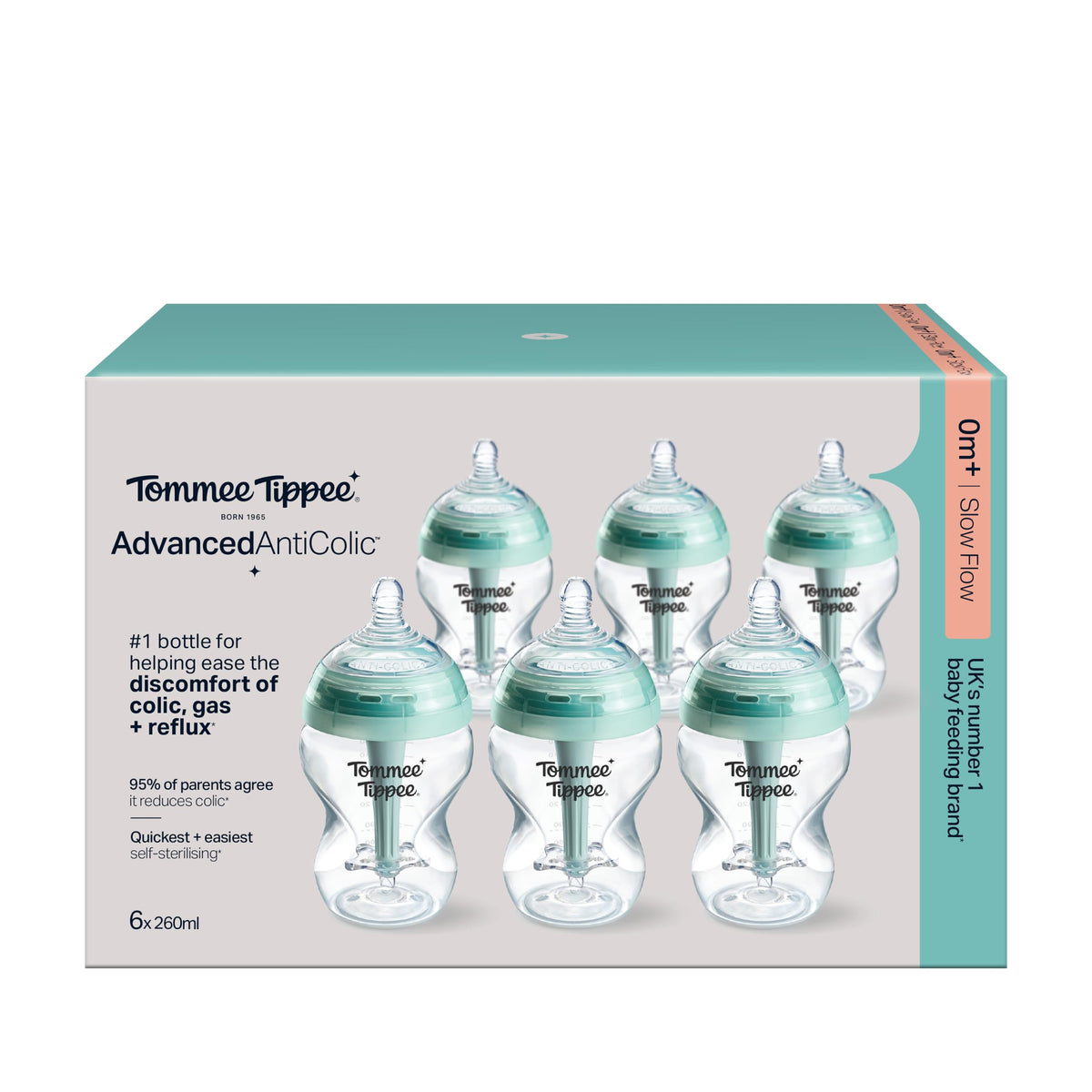 Tommee Tippee Advanced Anti-Colic Baby Bottle Breast-Like Teat 0m+ 260ml