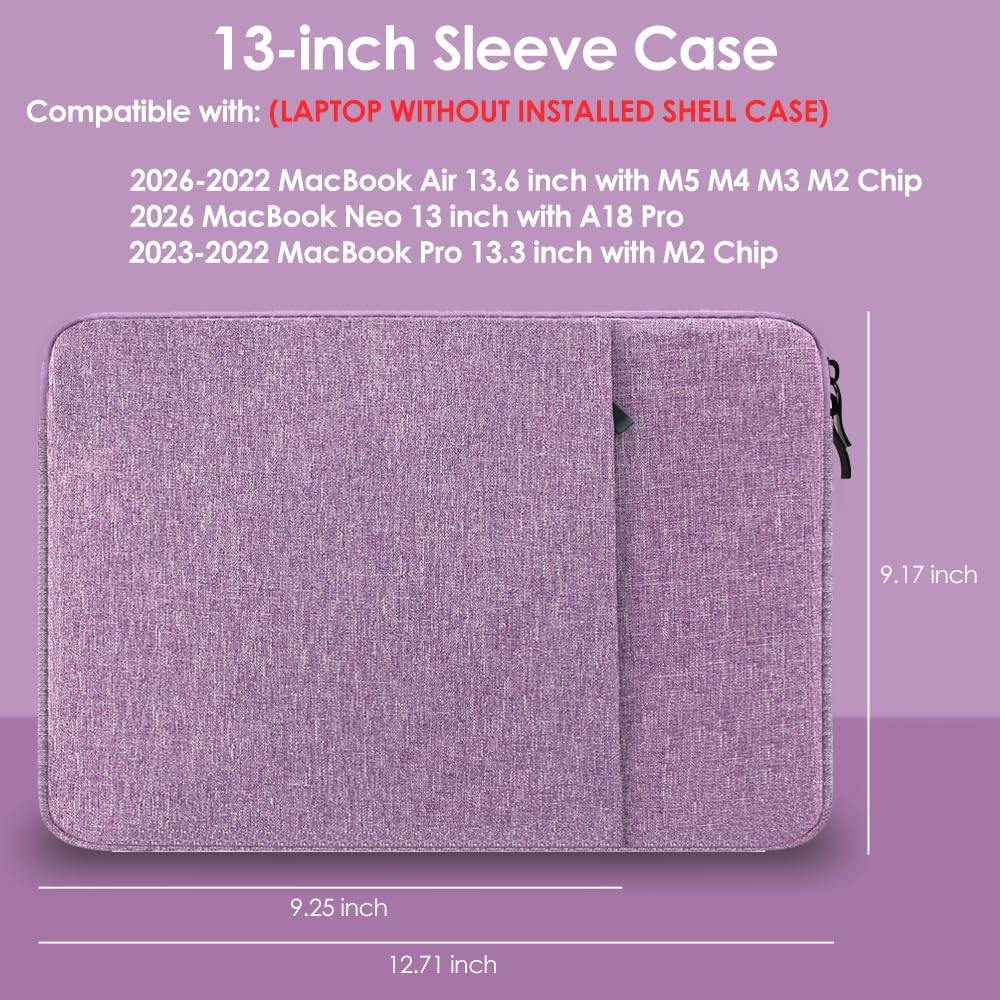 ProElife 13-Inch Laptop Sleeve for MacBook Air 13.6 M5/M4 & MacBook Neo