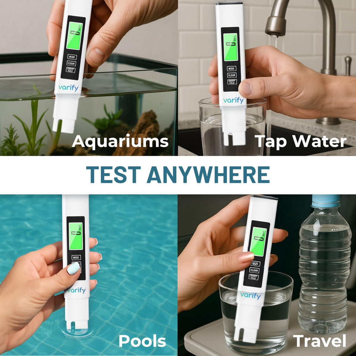 Varify TDS Meter Digital Water Tester for Drinking Water Instant 4in1 test