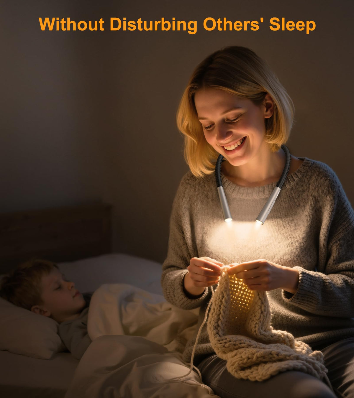 Gritin Book Light, Eye Caring 4-Color&5-Brightness Neck Light Reading Lamp