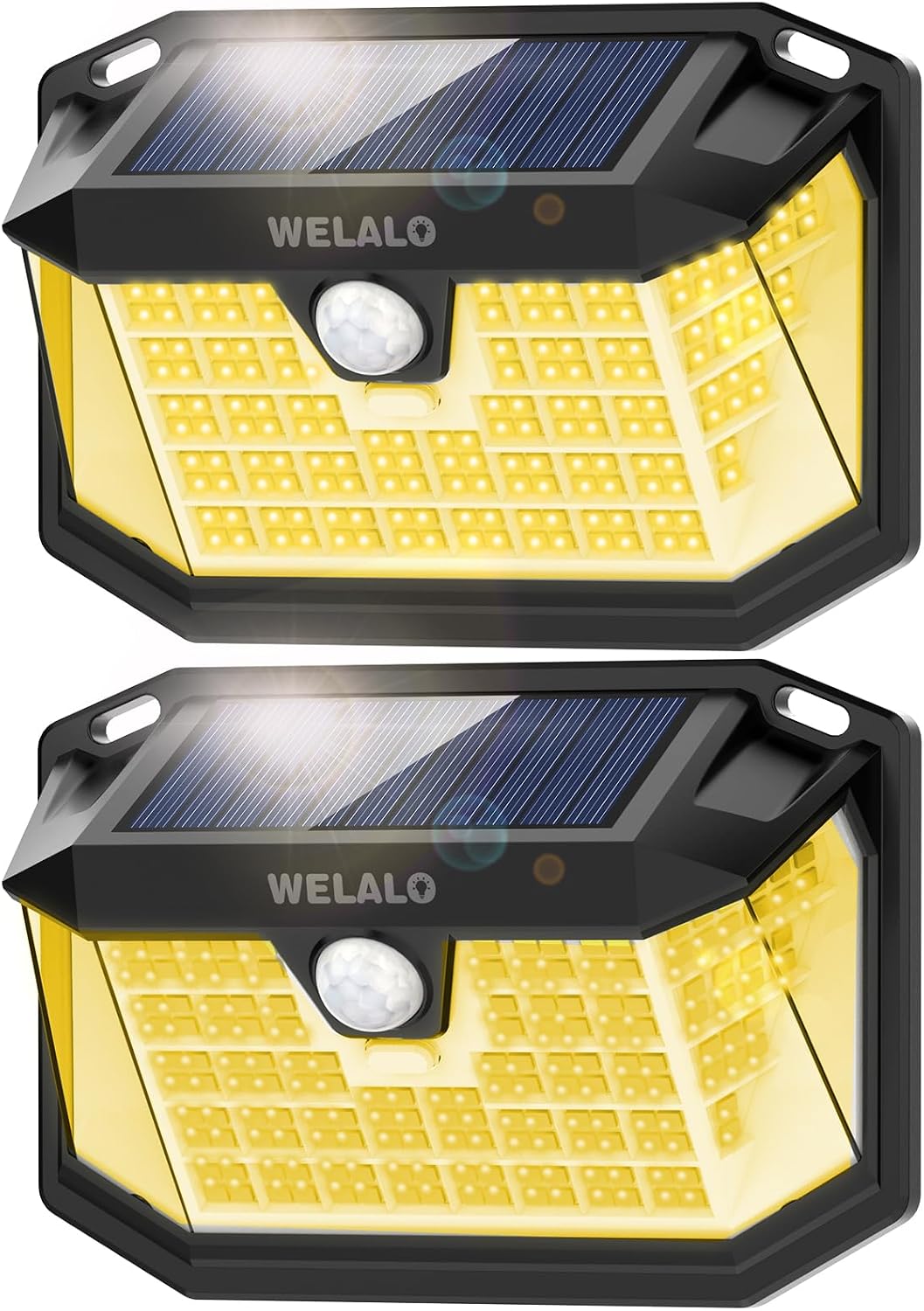 WELALO Solar Security Lights, 188 LED Solar Motion Sensor Lights, IP65 Waterproof Solar Lights Outdoor Garden, 3 Modes PIR Solar Powered Wall Lights for Outside Garden Fence Door Yard (4 Pack)