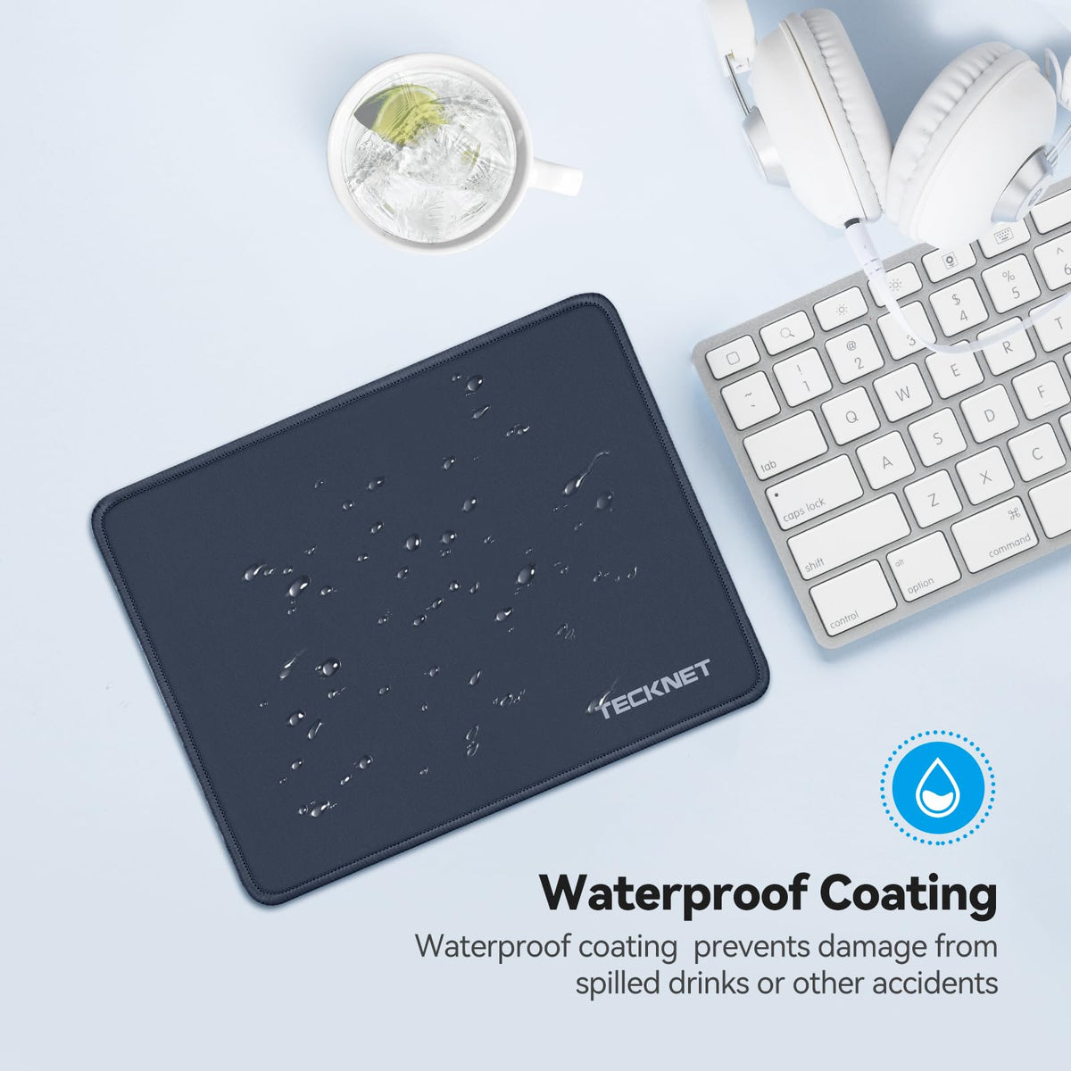 TECKNET Mouse Mat, 270 x 210 x 3 mm Gaming Mouse Pad - Grey