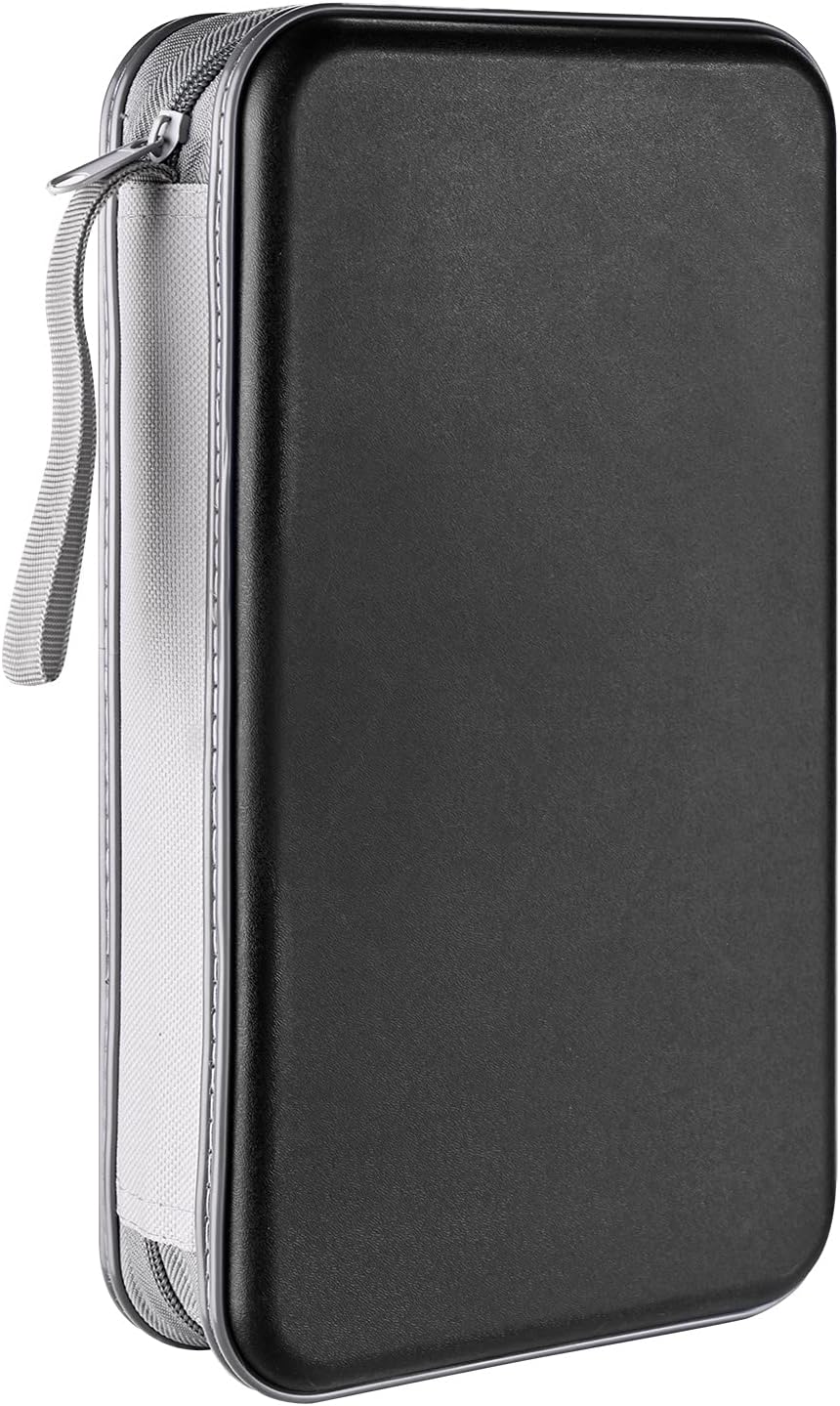 LIOVODE DVD Case, 96 Capacity CD Case Holder Organizer Disc Wallet for Car
