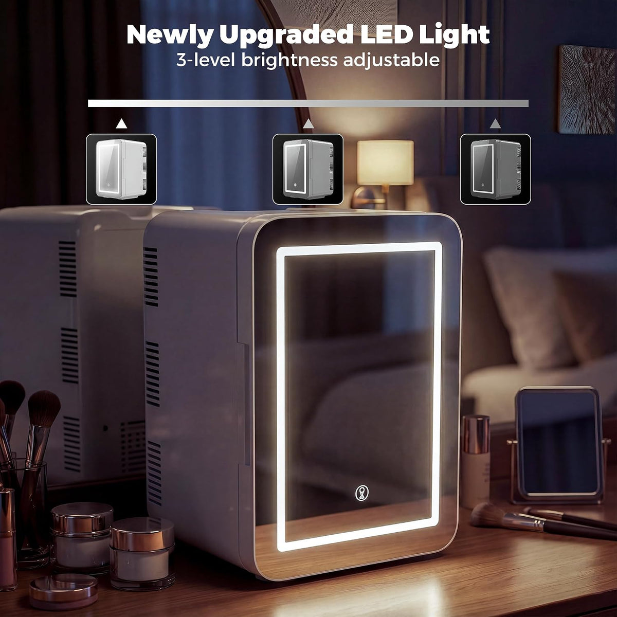 6L Skincare & Makeup Mini Fridge, Cooler & Warmer with LED Mirror