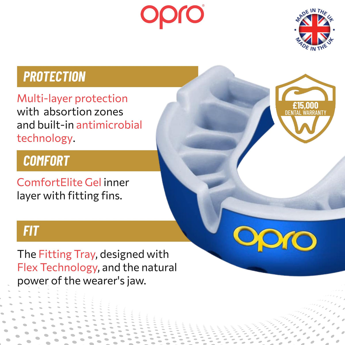 OPRO Gold Level Sports Mouthguard, Premium Fit Adult & Kids
