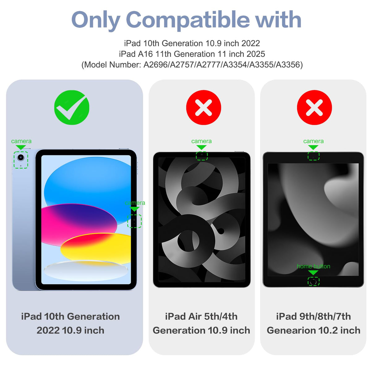 Vobafe Case for iPad A16 11th Generation 11 Inch 2025/iPad 10th 10.9" 2022