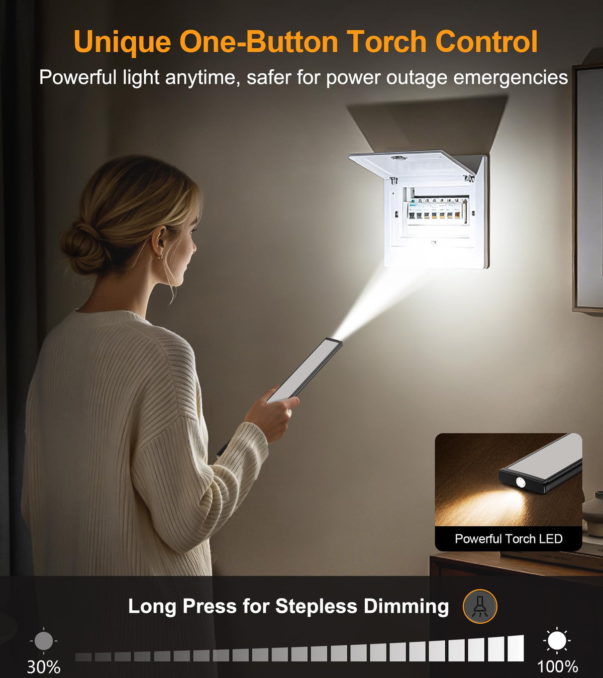 Gritin 2026 Gen 2 Under Cabinet Kitchen Lights Rechargeable with Torch Mode