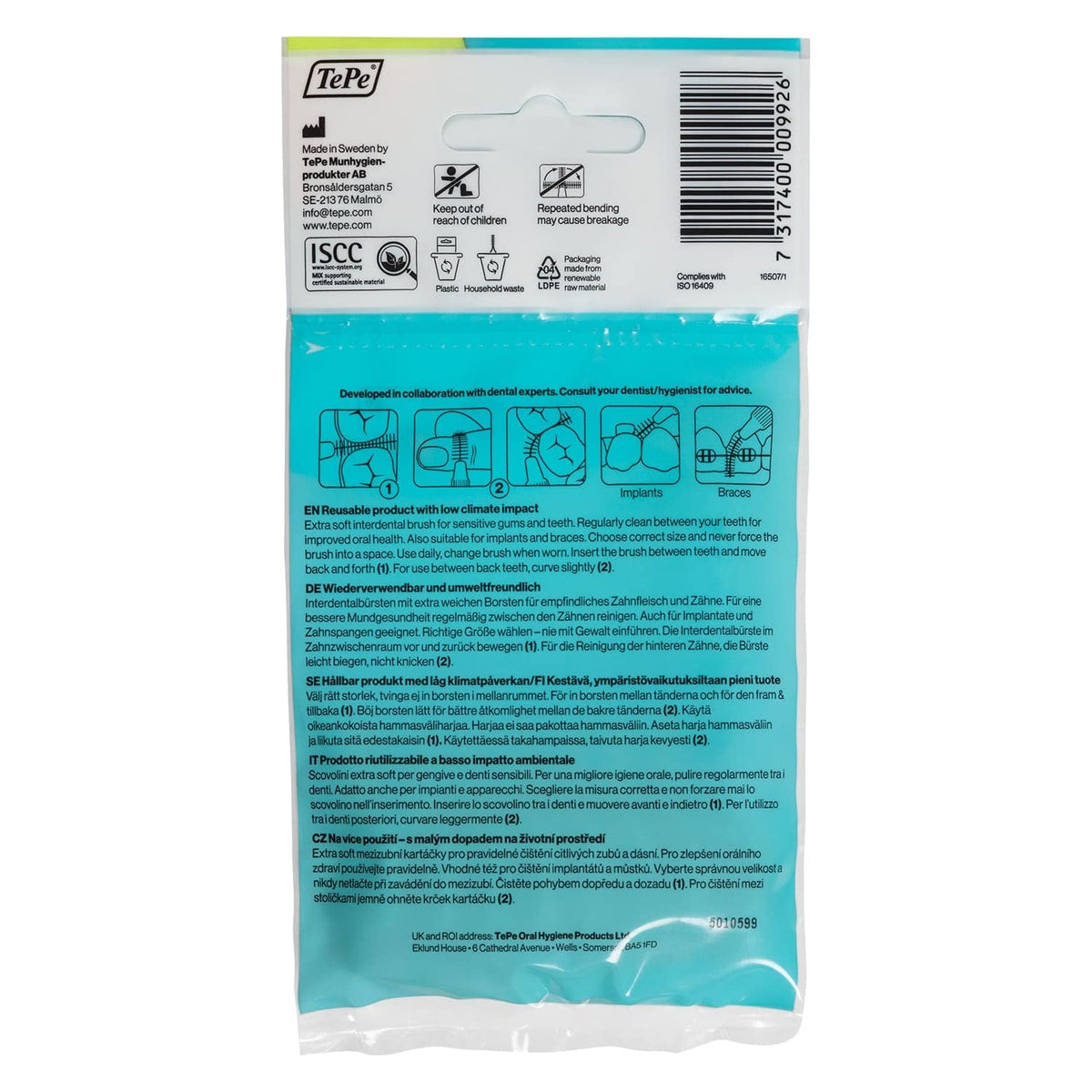 TePe Interdental Brush, Original, Blue, 0.6mm/ISO 3, 8pcs