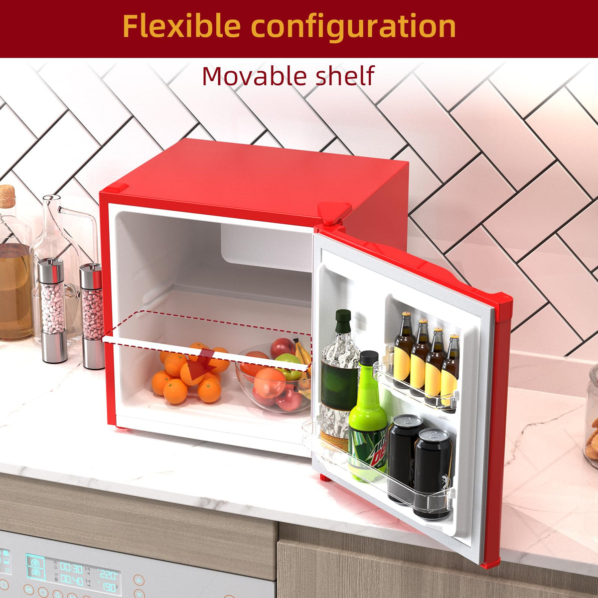 CHiQ 86L Compact Top Freezer Refrigerator with 85cm & LED Black