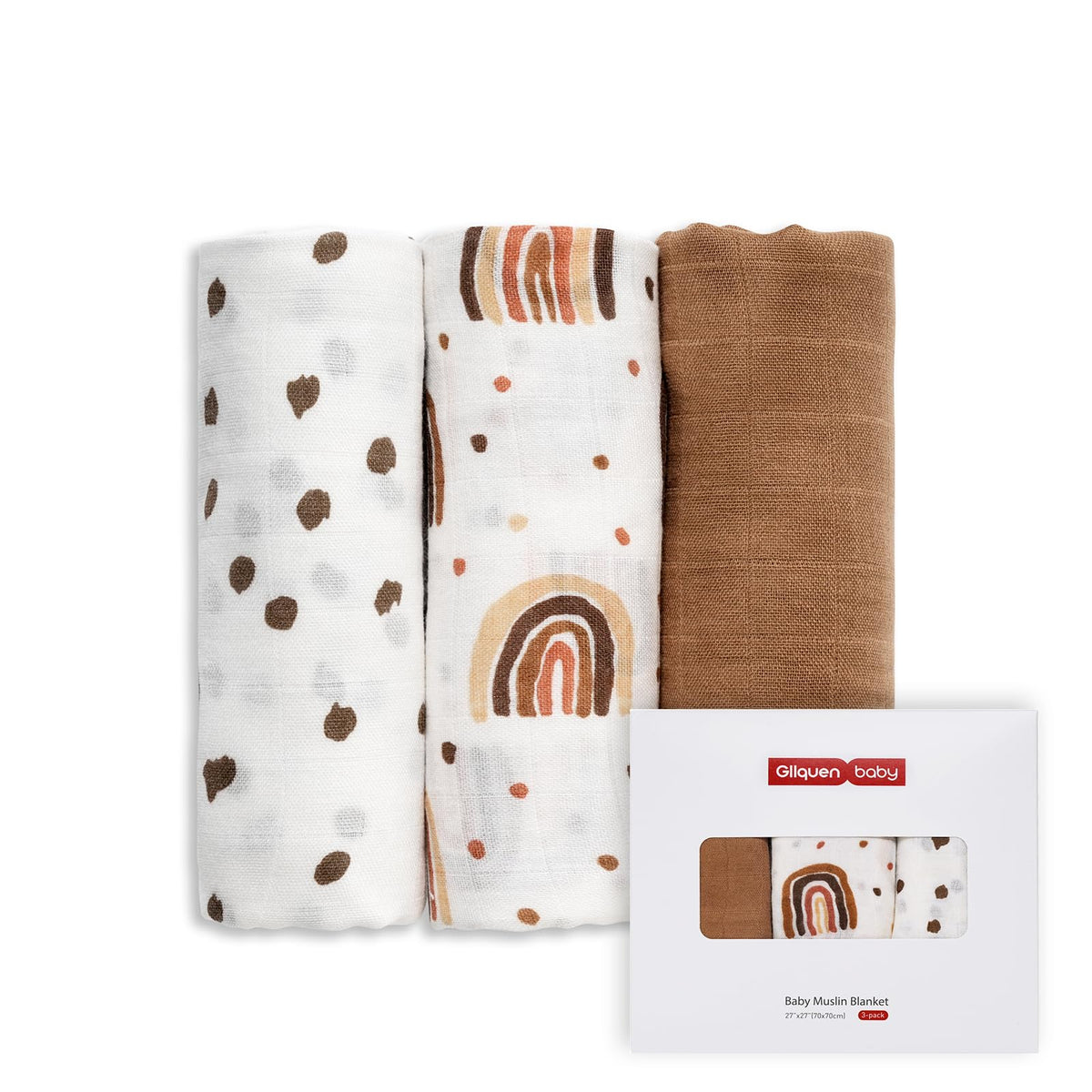 GLLQUEN BABY Muslin Squares Cloth for Baby 6pack 70cm x 70cm