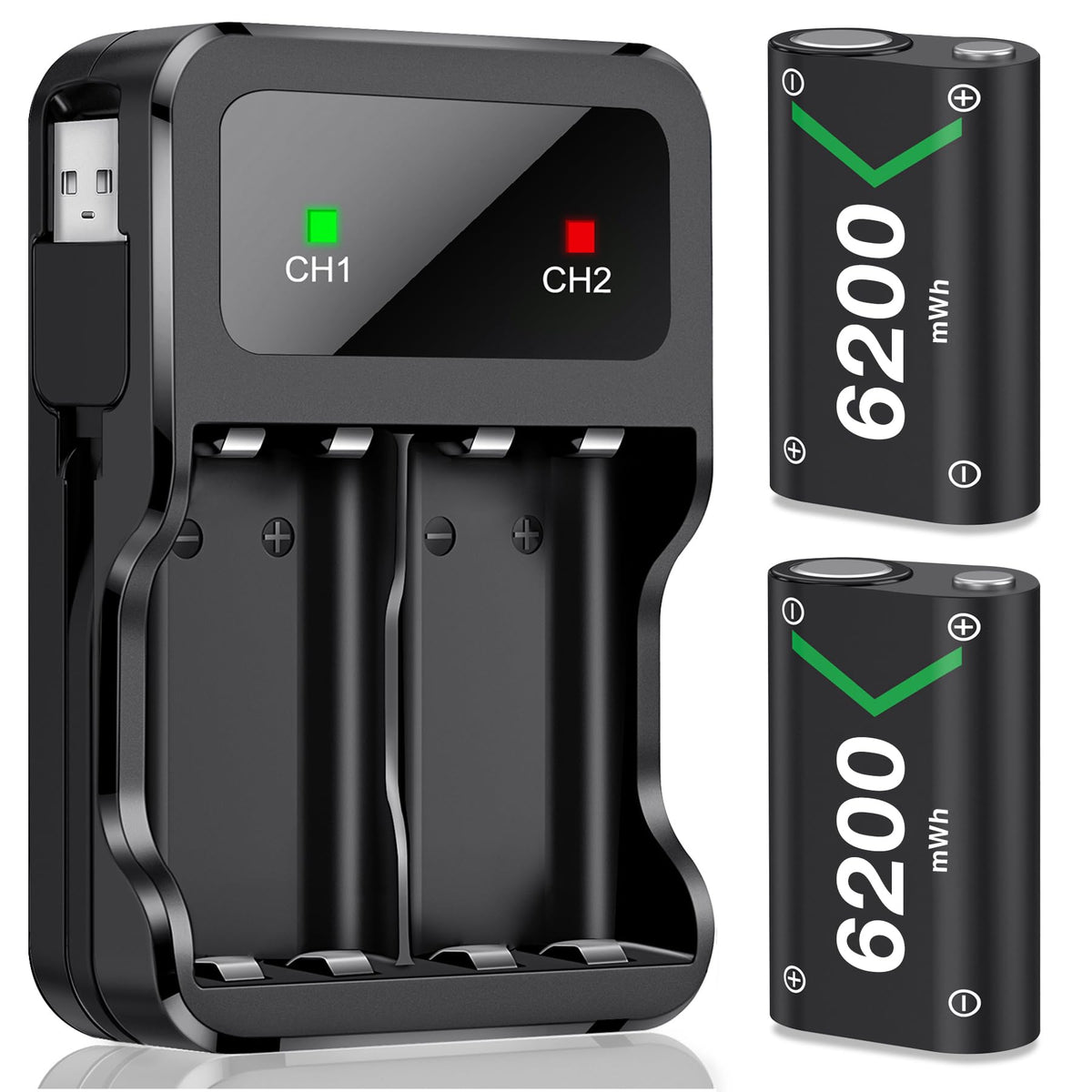 HEYLICOOL 3x5520mWh Rechargeable Battery Pack for Xbox Series X|S/Xbox One/S/X/Elite, X-box Controller Battery Pack Controller Charging Dock Batteries