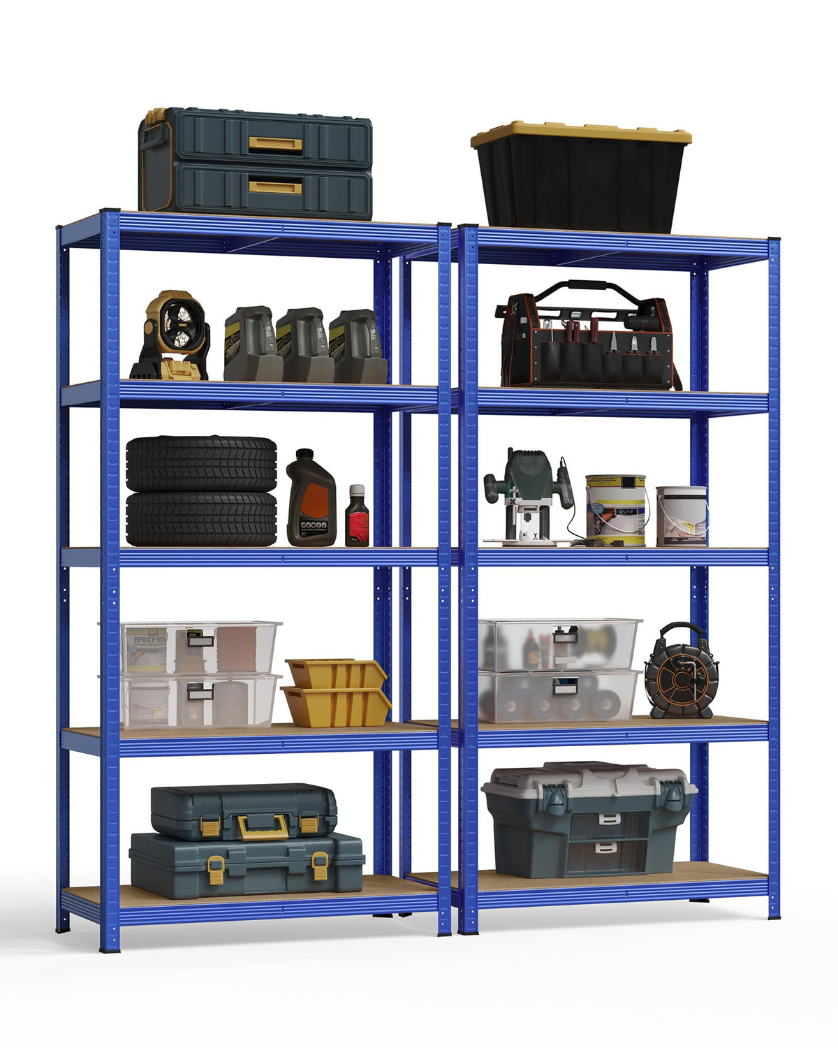 SONGMICS 5-Tier Heavy-Duty Shelving Units, Set of 2, Boltless Assembly