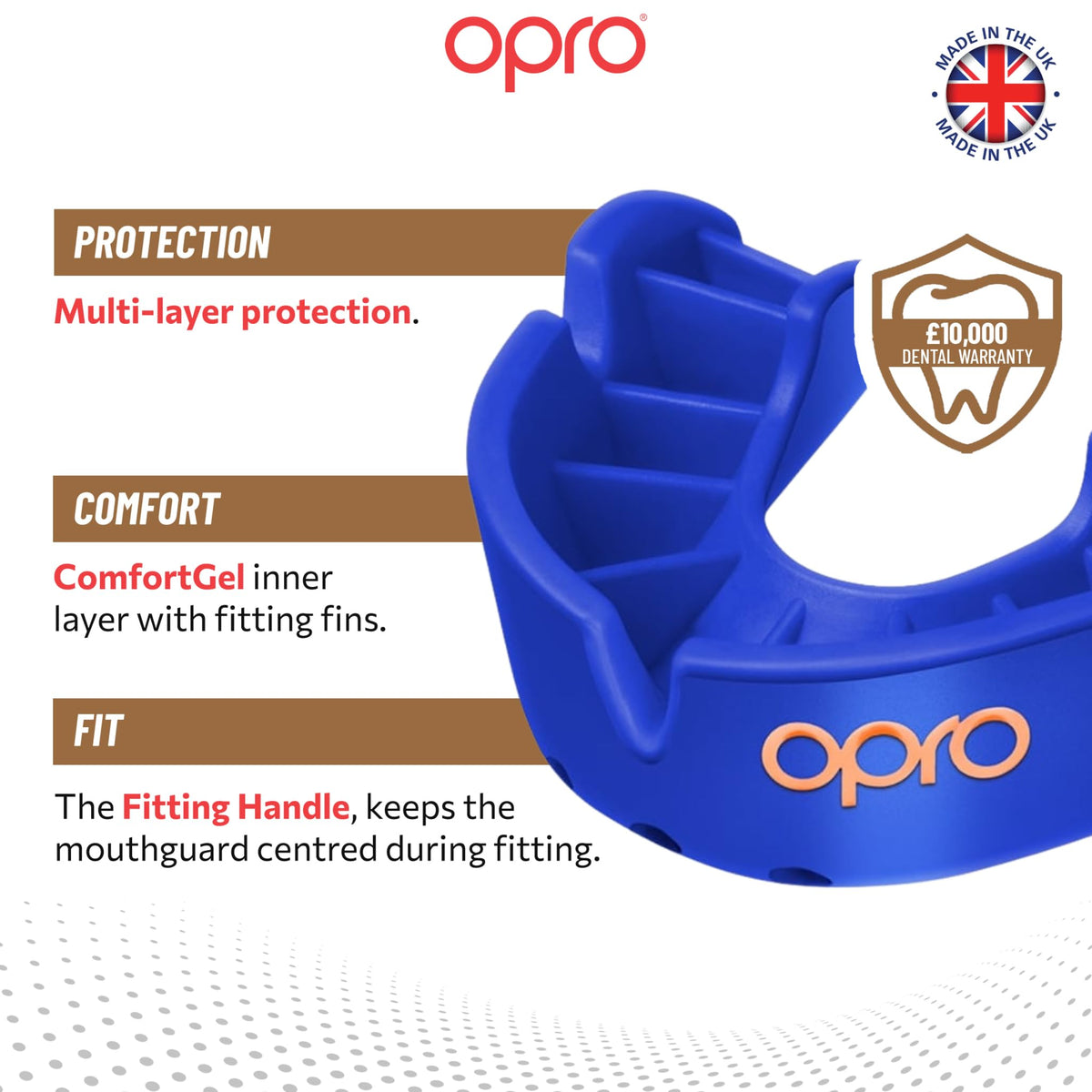 OPRO Bronze Level Mouthguard Essential Fit – Gum Shield Adult and Kids – OPRO Mouth Guard Boxing and MMA, Easy Self-Fit Gum Shield Rugby and Hockey – Enhanced Protection with Dental Warranty