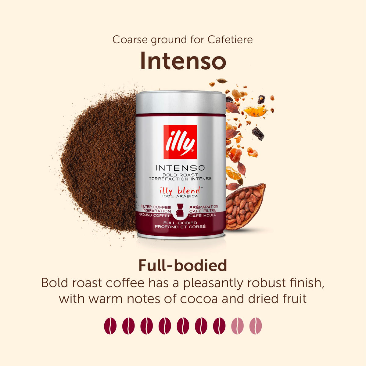 illy Classico Ground Coffee for Espresso, Moka Pot, Cafetiere 250g